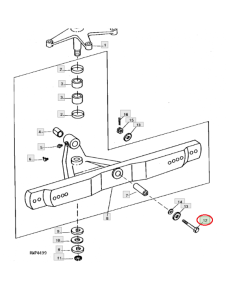 Tornillo eje delantero John Deere T25840