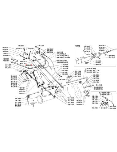 Cable de freno corto 150 cm segadora BCS