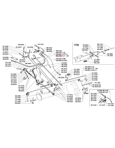 Cable de freno largo 223 cm segadora BCS 20406