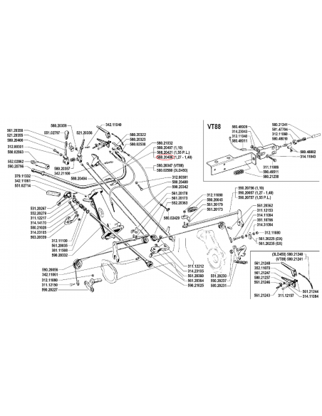 Cable de freno largo 223 cm segadora BCS 20406