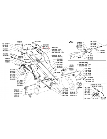 Mando de acelerador segadora BCS 2538