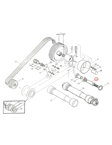 Eje toma de fuerza transmisión segadora Gaspardo 21120152