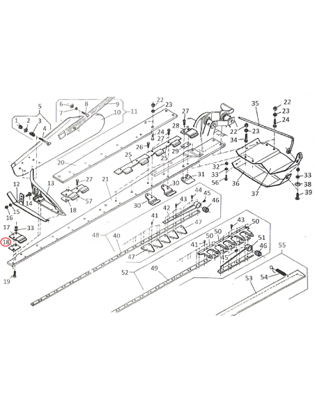 Guía cuchilla superior 1mm. segadora Gaspardo 21120040