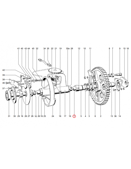 Eje de atador empacadora Welger 1123280101