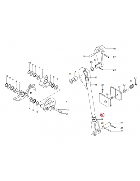 Eje horquilla empacadora Welger 1116291513