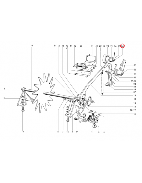 Eje bulón del disparador empacadora Welger 1109221158