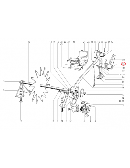 Bulón palanca de leva empacadora Welger 1103221131