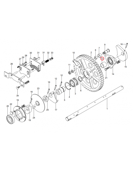 Casquillo separador 35 x 46 x 35 empacadora Welger 1124250120