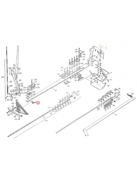 Premilama inferior terminal FBR segadora Gaspardo 13013511