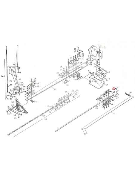 Diente FBR desmontable segadora Gaspardo