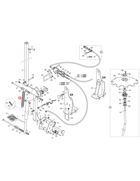 Muelle marcador de filas segadora Gaspardo 16214150
