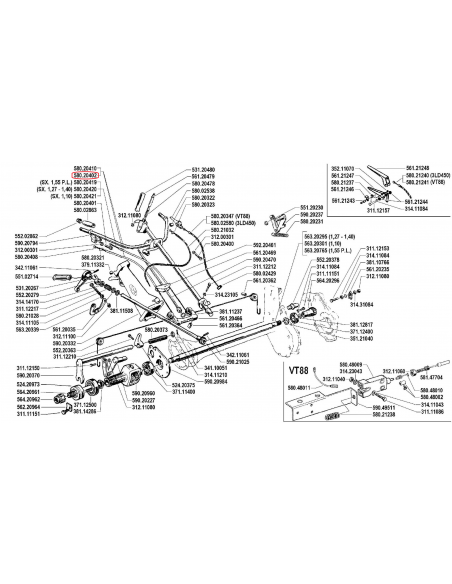 Funda cable accionamiento segadora BCS 20402