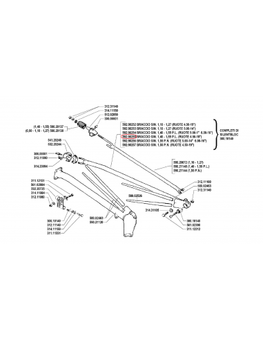 Brazo izquierdo 1,40 - 1,55 segadora BCS