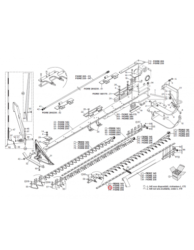 Pletina taladrada 14 dedos FB segadora Gaspardo