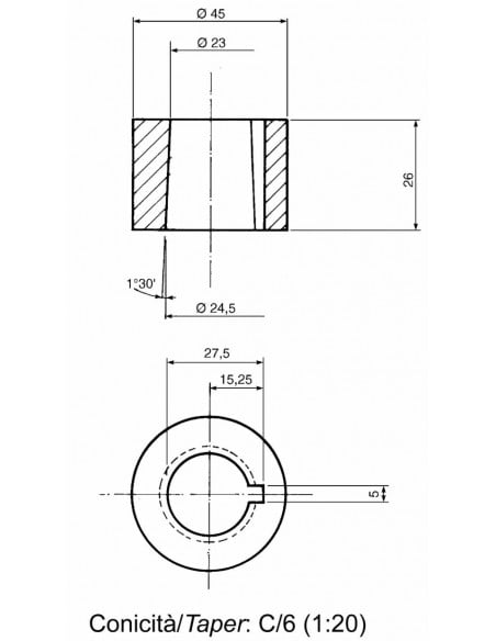 Volante dirección Ø 300 mm C6 sin pomo