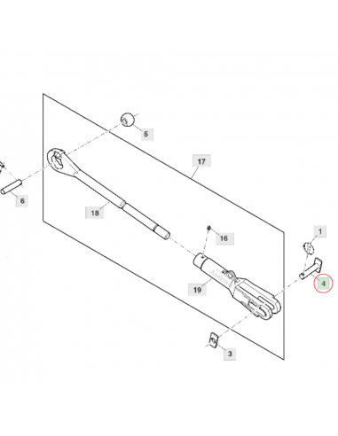 Bulón horquilla inferior 20 x 82 mm tensor vertical L158186