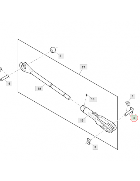 Bulón horquilla inferior 20 x 82 mm tensor vertical L158186