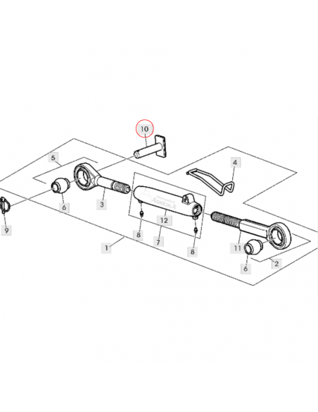 Bulón horquilla inferior tensor vertical L158185 John Deere 25 x 94 mm