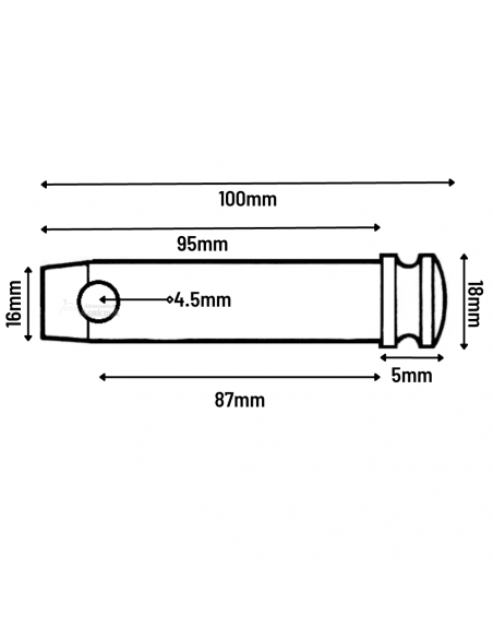 Pasador soporte barra de tiro estándar R283781