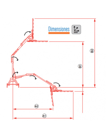 Podadora en altura 1600mm para tractor