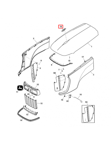 Emblema capó John Deere