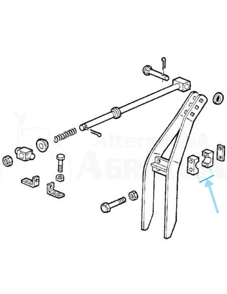 Juego de 2 tacos nilon horcas empacadora John Deere E41454