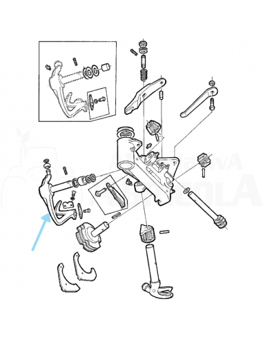 Brazo porta cuchillas empacadora John Deere
