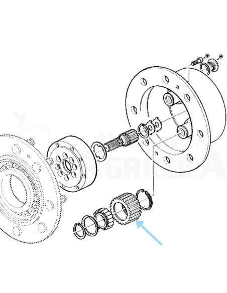 Piñón tractor cubo reductor puente delantero doble tracción