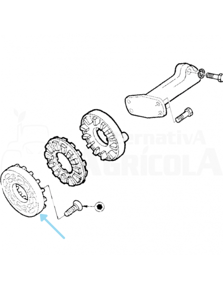 Plato trasero lado motor arrastre bomba Hidráulica Pistones John Deere Series 40 y 50