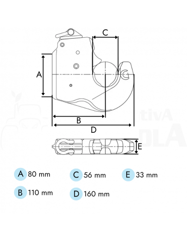 Enganche rápido para soldar CAT-2 Inferior