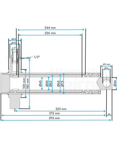Cilindro Telescópico para remolque basculante hasta 2.5tn cogidas inferior