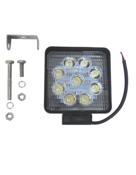 Faro de Trabajo Cuadrado de 9 Leds 116x116x35
