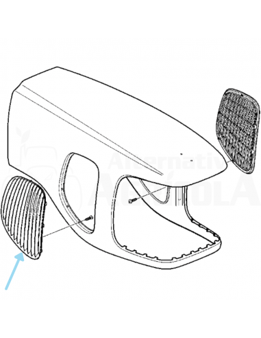 Ventana de Aireación/ Parrilla Original Derecha Tractores John Deere Serie 6020 de 4 Cilindros