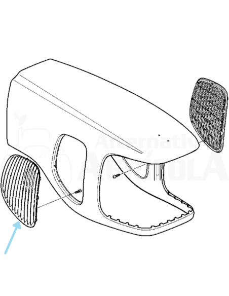 Ventana de Aireación/ Parrilla Original Derecha Tractores John Deere Serie 6020 de 4 Cilindros