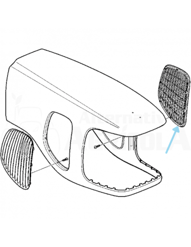 Ventana de Aireación/ Parrilla Original Izquierda Tractores John Deere Serie 6020 de 4 Cilindros 
