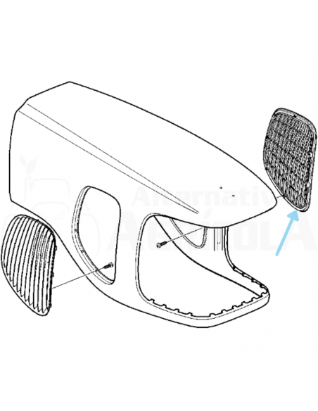Ventana de Aireación/ Parrilla Original Izquierda Tractores John Deere Serie 6020 de 4 Cilindros 