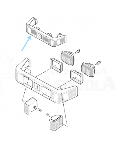 Soporte completo con faros delanteros tractores New Holland varios modelos