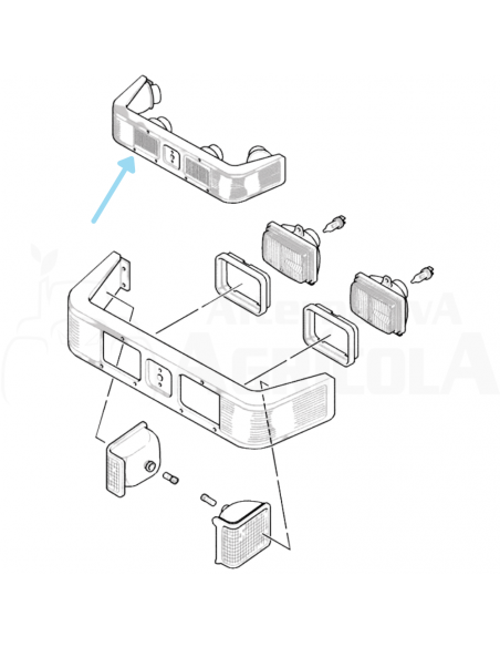 Soporte completo con faros delanteros tractores New Holland varios modelos
