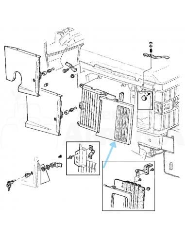 Tapa chapa lateral derecha capó tractor John Deere S 5015, 6000, 6010