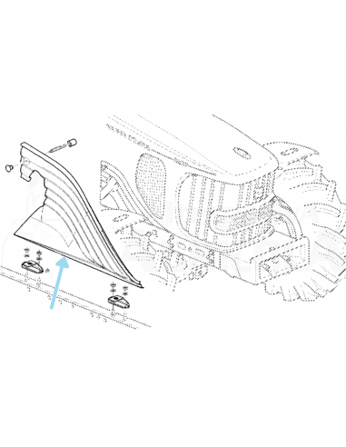 Tapa chapa lateral derecha capot tractor John Deere Serie 5020, 6020 4 cilindros