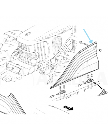 Tapa chapa lateral izquierda capó tractor John Deere Serie 5020 y 6020 4 cilindros