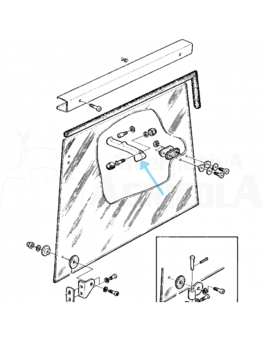 Cierre derecho ventana John Deere Serie 50 varios modelos