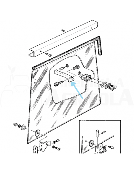 Cierre derecho ventana John Deere Serie 50 varios modelos