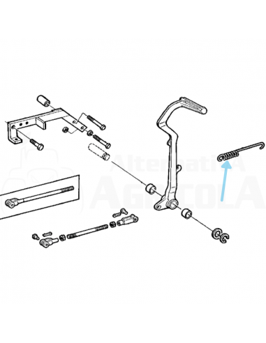 Muelle pedal Embrague para Tractores John Deere T21452