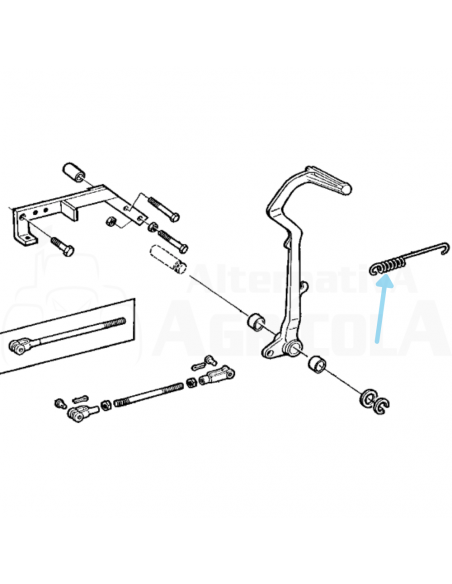 Muelle pedal Embrague para Tractores John Deere T21452