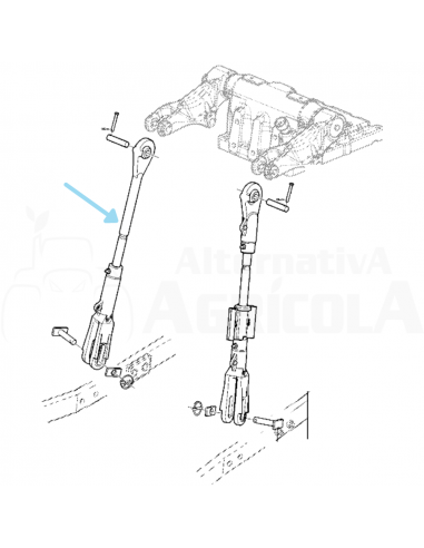 Brazo Tensor Vertical Izquierdo Categoría 2 Tractores John Deere RE206267
