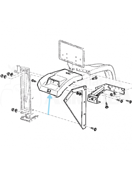 Guardabarros trasero derecho tractor John Deere S/6000-6010 algunos modelos