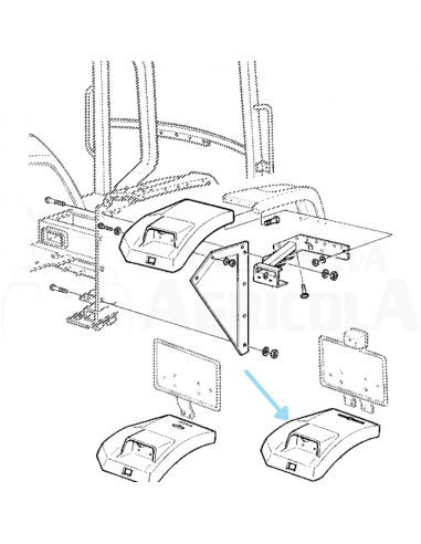 Guardabarros trasero izquierdo tractor John Deere S/6000-6010 algunos modelos