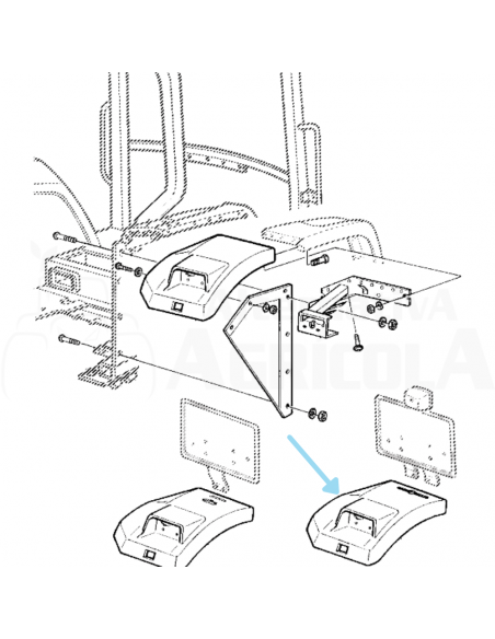 Guardabarros trasero derecho tractor John Deere S/6000-6010 algunos modelos