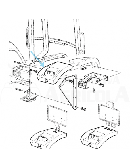 Guardabarros trasero izquierdo tractor John Deere S/6000-6010 varios modelos